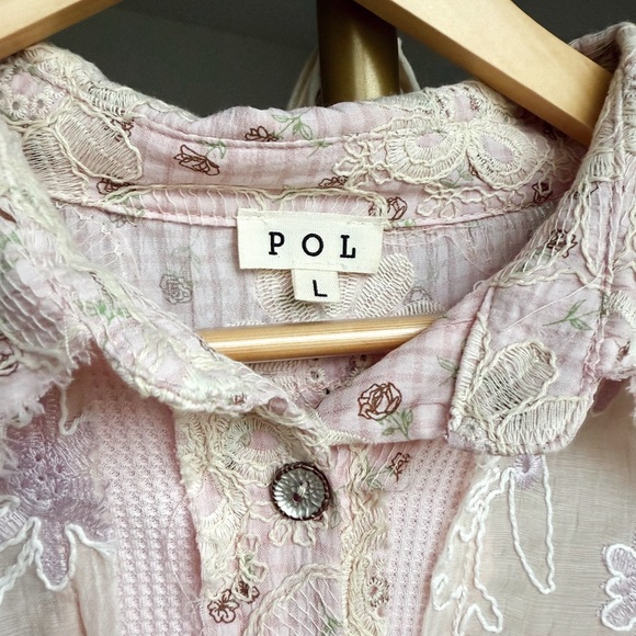 POL Pink Floral Embroidered Blouse - Picture 4 of 6